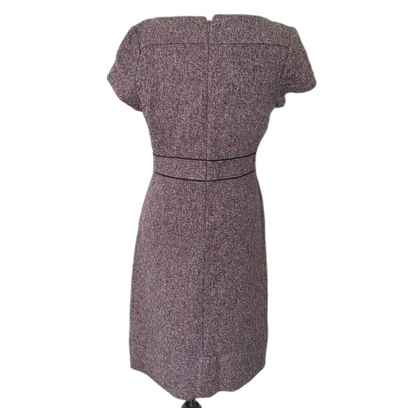 VTG Ann Taylor Purple Tweed Cap Sleeve Sheath Lined Corpcore Officecore Dress 6 - Picture 2 of 10